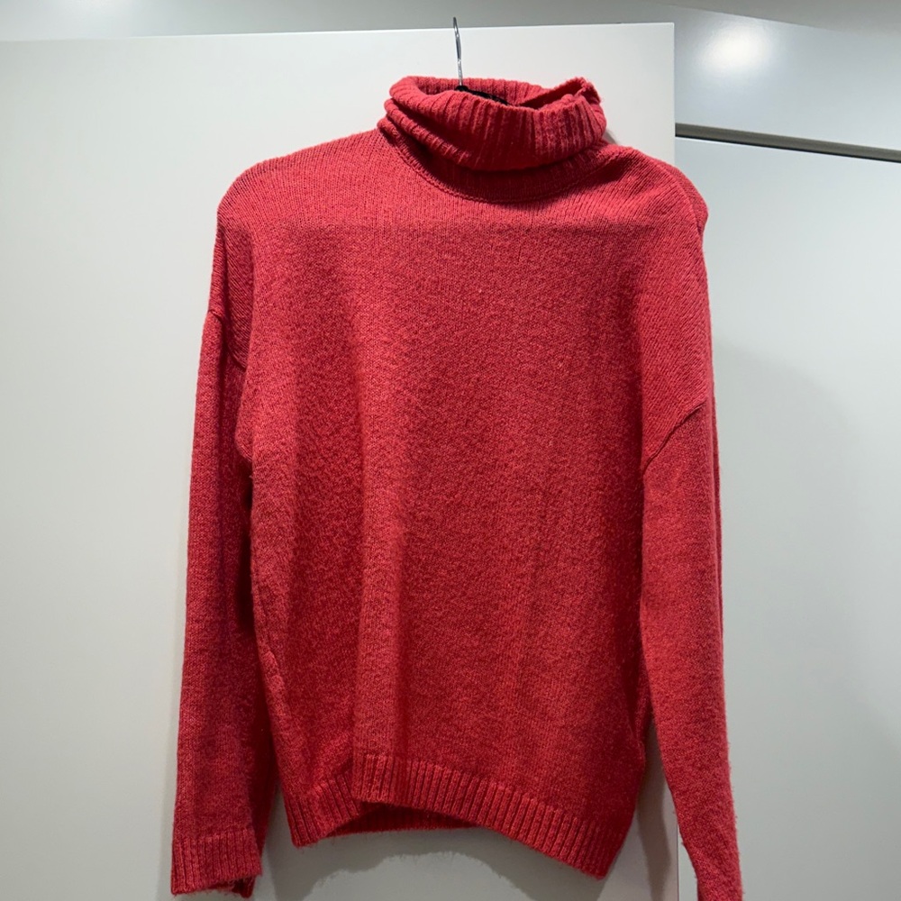 Cozy Hot Pink Turtleneck Sweater
